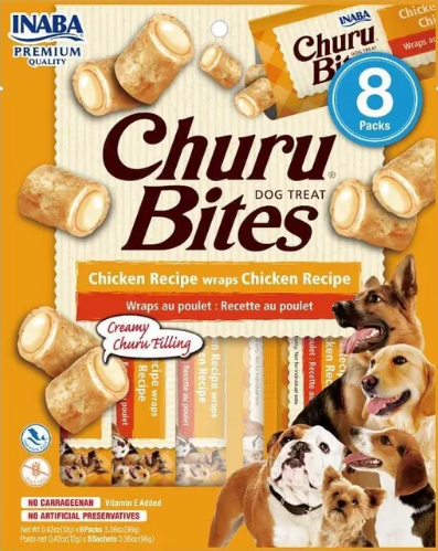 Churu Bocaditos de CHICKEN RECIPE para perros , paquete de 8